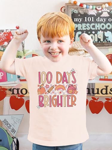 100 Days of School Shirt for Boys Girls Funny 101 Day of School Costume Short Sleeve Graphic Tee Tops Kids 3T-8T3