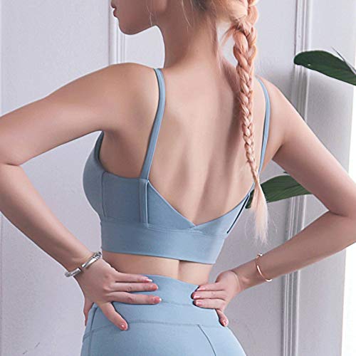 Sports Vest, European And American Sling Deep V Gather Sports Vest, Fairy Double-sided Brocade Nude Back Yoga Bra