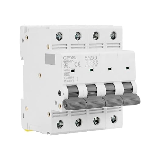 IEUMJNAT GYM9-125 MCB 4P 80A 100A 125A AC C Curve Electrical Circuit Breaker Width 71.2mm 400V 6KA(25v)