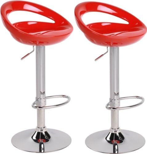 Lamboro Pair of Sorrento Swivel Bar Stools Red - Breakfast Bar Stool Kitchen Bar Stoo.