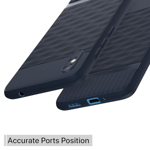 Image of Pikkme Back Cover for Redmi 9A / 9i / 9A Sport Camera Protection 3D Hexa Cube Design Silicone Protective Bumper Case (Blue)
