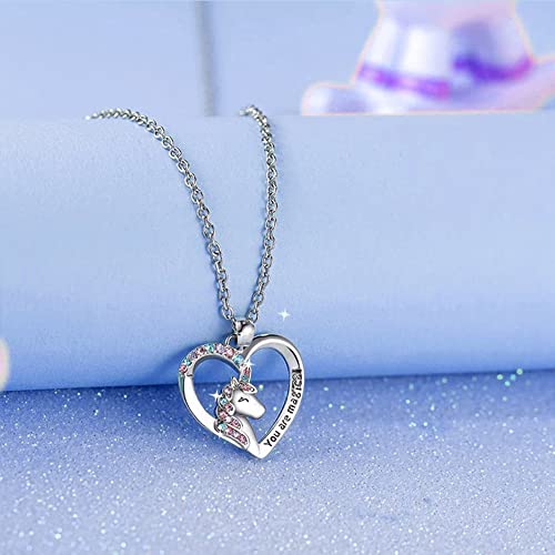 Tforester Lucky Unicorn Necklace To Girls, Christmas Valentines Birthday Party Wearing Gift Back To School Gifts For Daughter Granddaughter Niece Teenage Girls-Mom-Gold #TOP6