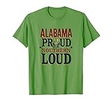 Alabama Proud Southern Loud Bold Statement Design T-Shirt, Men, Grass Green, Medium