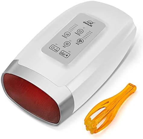 Snailax Hand Massager for Arthritis and Carpal Tunnel, Cordless Hand Massager with Heat, Vibration, Compression, 6 Modes & 6 Levels Pressure Point Massager for Wrist Palm Finger, White