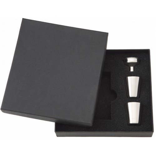 Top Shelf Flasks Premium Presentation Gift Box for Hip Flasks, 1 Box, 2 Shot Cups, 1 Funnel, 8 oz.