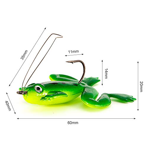Soft Lures, Andoer Isca de pesca de 6 cm / 5,5 g Isca de pesca artificial macia para sapos com anzol