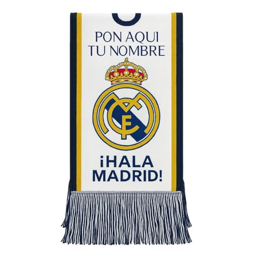 Genérico Stock Futbol - Bufanda Personalizada | Azul Blanca y Amarilla | Con Tu Nombre Bordado | Ideal para Aficionados | Regalo Original | Estilo Clásico