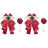 : la cinta de rhinestone de moda El broche de rosa roja y la corbata de lazo del pin es perfecta para hacer una gran primera impresión, hacer que se destaque en la gente.