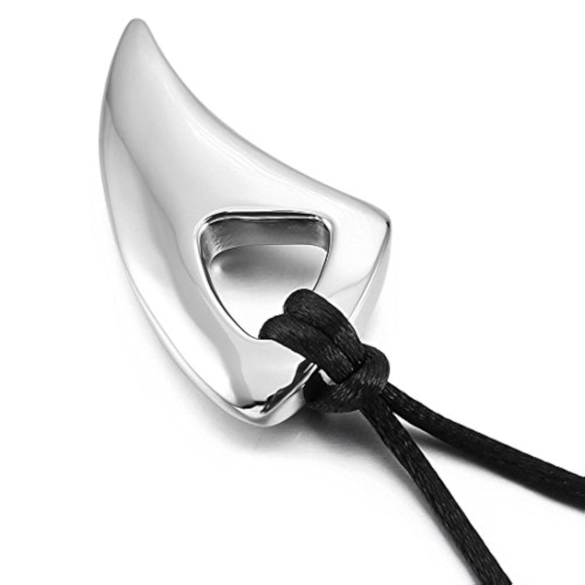 Men's Adjustable Stainless Steel Wolf Tooth Spear Pendant Necklace
