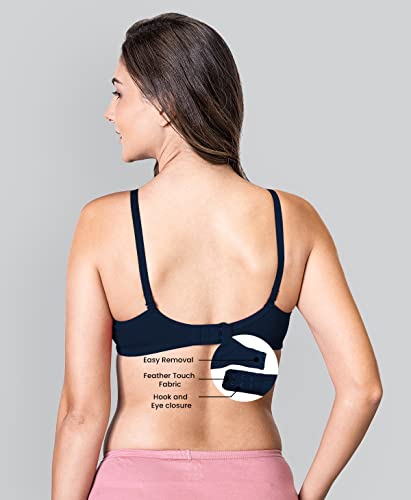 Image of Lyra Women's Cotton Non Padded Wire Free Seamless Bra Navy Blue