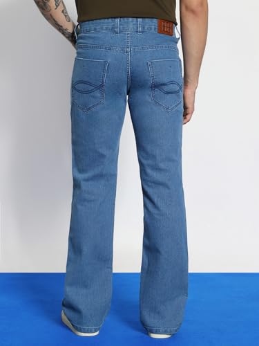 Image of Urbano Fashion Men's Stretch Fit Mid Rise Washed Bootcut Jeans Stretchable