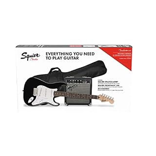 Squier by Fender Stratocaster Pack guitare pour débutant, touche laurier, noir, avec sac de transport, amplificateur… - Les Beatles, Paul McCartney, John Lennon, RIngo Starr, George Harrison Squier by Fender Stratocaster Pack guitare pour débutant, touche laurier, noir, avec sac de transport, amplificateur… – Image 7