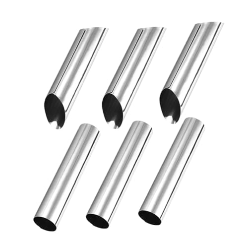 FUNOMOCYA 6pcs Set of Stainless Steel Baking Molds Tube Pans for Croissant Cones Pastry Cakesicle Molds