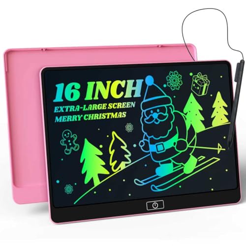 POPERFUN Tavoletta Grafica Bambini 16 Pollici,Colore Lavagnetta Cancellabile Bambini, Educativo