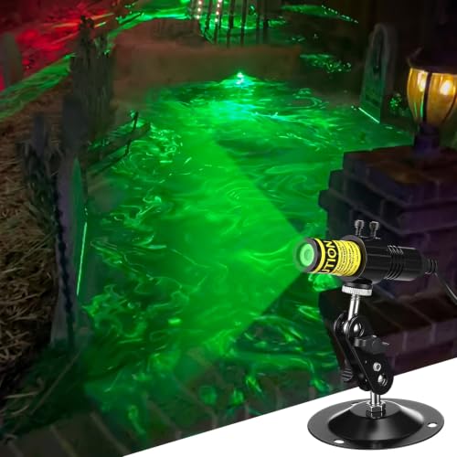Aurelema 1 Pack Green Laser Halloween Module Generator with Timer Halloween Projector Light Work with Low Lying Fog Machine (Not Included) IP67 Waterproof Outdoor Party Scary House Garden Decor