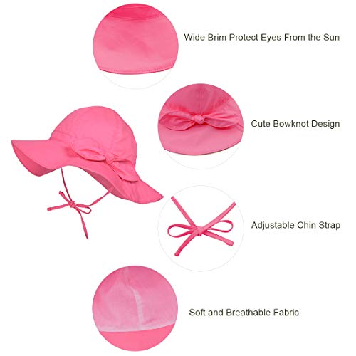Durio Sun Hat Summer Toddler Girls Hats Beach Safari Hat Beach Fishing Hats For Baby Kids Infant Rose Red 19.7"(50Cm)/12-24 Months #TOP2