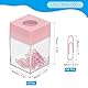 PATIKIL Magnetischer Papierclip-Halter-Spender, 3 Stück Große Kapazität Papierclip-Organisatoren mit Magnetischem Deckel für Schreibtischbedarf, Büro, Klassenzimmer, Zuhause, Pink