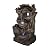 Alpine Corporation WIN732 Outdoor Floor Tiered Wood and Stone Waterfall Fountain, Cascading Garden Water Fountain 40", Brown