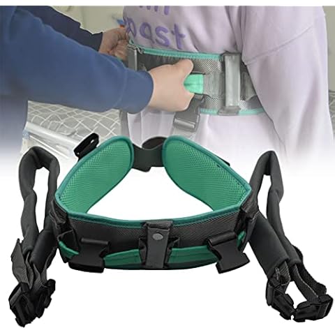 DBMGB Transfer Belt with Leg Straps, Wheelchair Safety Seat Restraints Belt, Transfer Gait Belt with 7 Handles for Elderly and Disabled, Mobility Belt for Lifting and Standing Up, Green, M/L/XL Cover