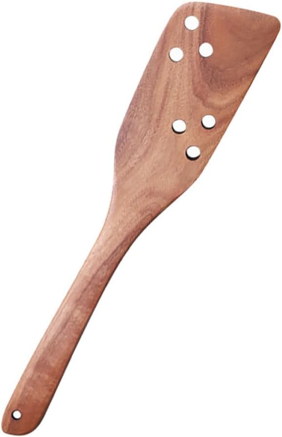 Wooden Cooking Spatula Teak Wood Long Handle Heat-resistant Non-stick Turner for Home Kitchen Wok Cooking Utensils