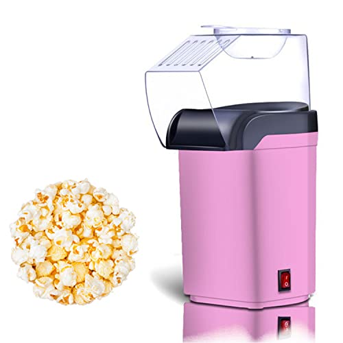 Nostalgia Hot Air Popcorn Popper Maker, 1200W Electric Pop Corner Machine, 16 Cups, 3 Minutes Done, Fully Automatic Healthy No Oil and No Sugar Corn Popcorn Machine (Pink)