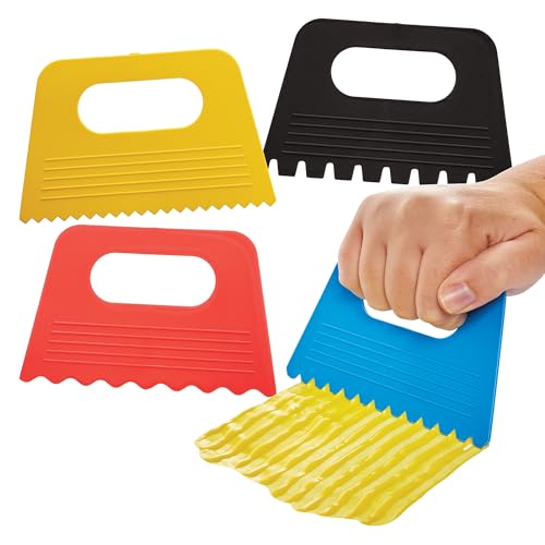 Baker Ross FN487 Mal- und Struktur-Kunstschaber – 4er-Pack, Bastelwerkzeug...