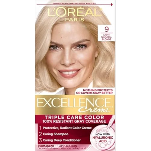 Image of L'Oreal Paris Excellence Creme Haircolor, Light Natural Blonde [9] 1 ea (Pack of 5)