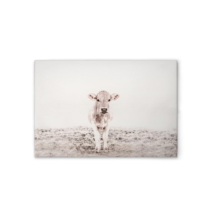 Toile murale animaux de vache beige crème 90x60 cm tableau salon AS Création DD132251