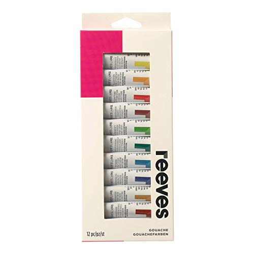 Image of Reeves Gouache Paint-10ml, Set of 12