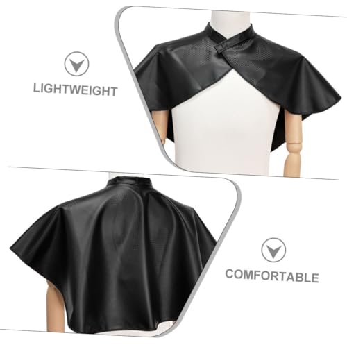 PRETYZOOM Capas impermeables para salón de peluquería 2 piezas negras para teñido de cabello con cierre de broche, delantal profesional para corte de cabello y uso en shampoo miniatura 3