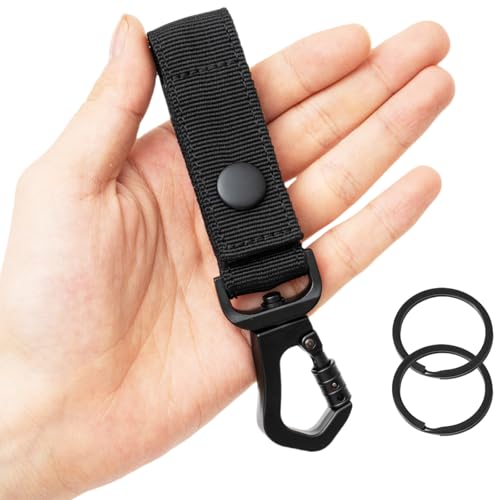 Molle Key Holder with Key Rings, Heavy Duty Belt Keeper with Key Holder for up to 2.25