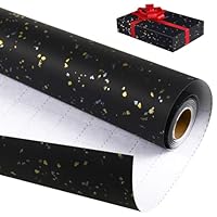RUSPEPA Zwart metallic inpakpapier - 44 cm x 10 m - effen kleur mat papier perfect voor bruiloft, verjaardag, Kerstmis, babyshower