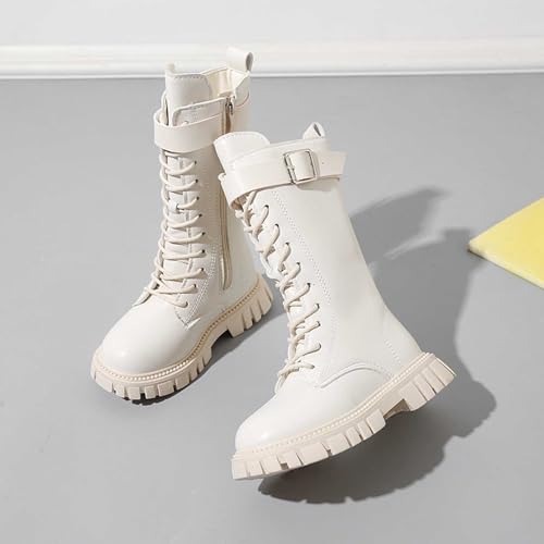 Bottines d'hiver blanches pour fille taille 33.5 bottes mi-mollet chaudes - 4