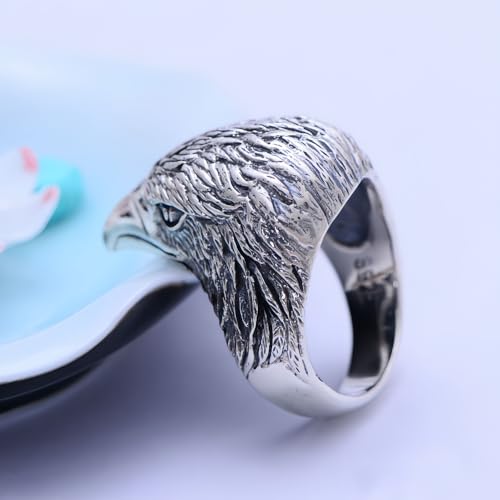 Bague tête d'aigle en argent résistant pour remplacer les bijoux qui verdissent - 6
