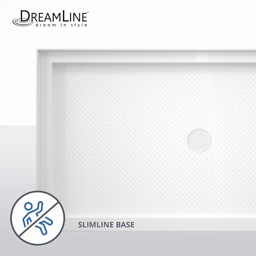 Image of DreamLine SlimLine 30 in. D x 60 in. W x 2 3 /4 in. H Right Drain Single Threshold Shower Base in White, DLT-1130602