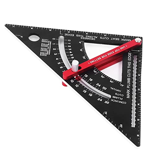 Leapiture Woodworking Triangle Ruler Aluminum Alloy Triangle Ruler with Goniometer Accurate Lightweight for Measure Angles Saw Guides
