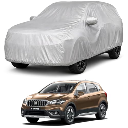 Image of Autofact Car Body Cover Compatible with Scross | Custom Fit Car Cover | 100% Water-Resistant| Triple-Stitched Lightweight Fabric | Dustproof | Indoor & Outdoor Use | Elastic Bottom