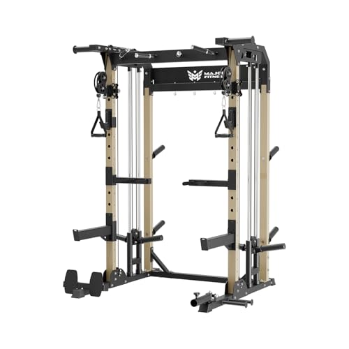 MAJOR FITNESS F22 Multi-Functional Power Rack—1600lbs Capacity All-in-One Squat Rack with Dual Pulley System for Home Gym Strength Training (Rack Only
