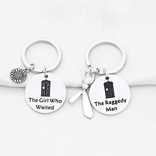 PLITI The Girl Who Waited The Raggedy Man Set Of 2 Couple Keychain Police Box Charm3