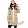 LOMON Women's Lightweight Hooded Raincoat Active Waterproof Windproof Outdoor Quick Dry Hiking Jacket (Khaki,M)