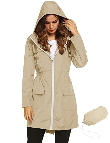 Lomon Women Waterproof Lightweight Rain Jacket Active Outdoor Hooded Raincoat
