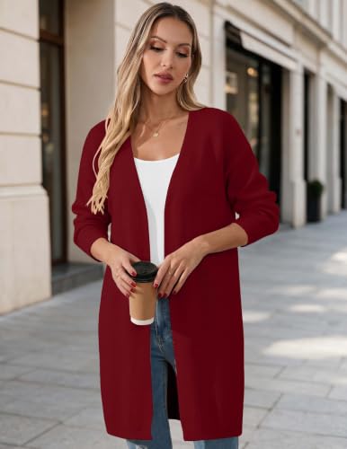 Image of Oversized Long Cardigan Sweaters for Women Cute Heart Fall Coats Outfits