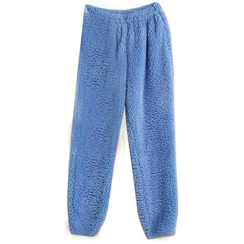 Pantalon de yoga contre le froid avec doublure polaire homme femme bleu S