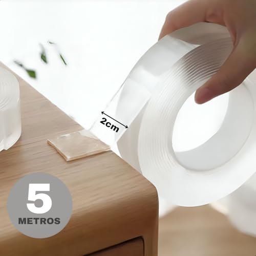 KIT 2 Fitas Dupla Face EXTRA FORTE Impermeável Transparente Super Forte 5 METROS