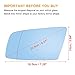 X AUTOHAUX Pair Car Rearview Mirror Glass with Backing Plate Blue Heated Left Right for BMW 550i 525i 528i