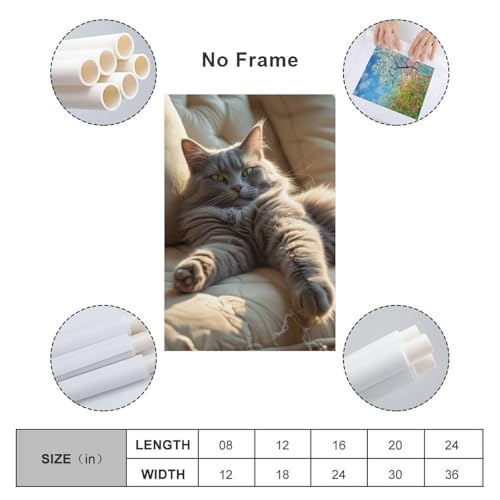 Toile murale chat gris grand format pour mur vide