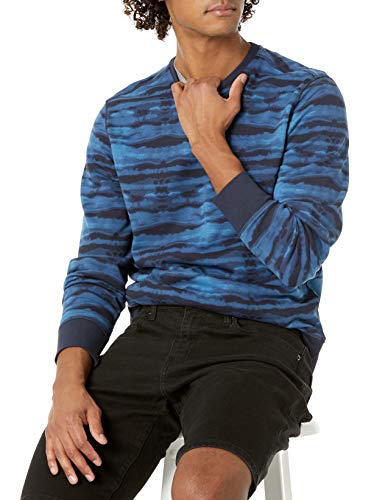 Preisvergleich Produktbild Amazon Essentials Long-Sleeve Lightweight French Terry Crewneck fashion-sweatshirts, Blaue Krawatte, XS