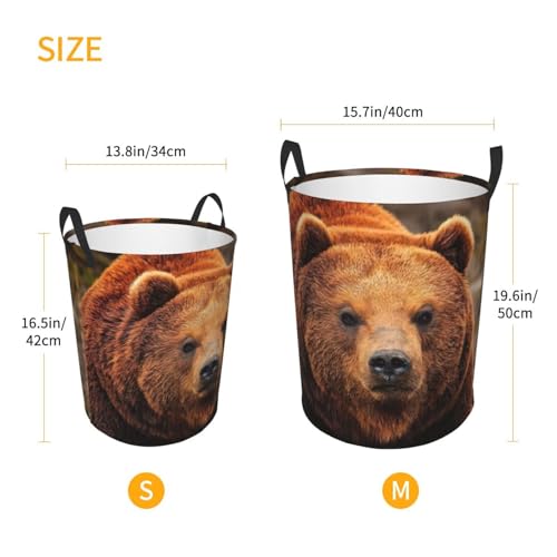Panier à linge haut imprimé ours, bac rangement couverture - 6