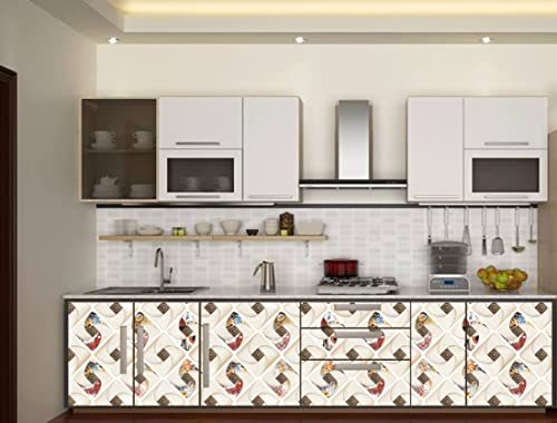 Image of CABANA HOMES Wall Stickers DIY Tile Wallpaper for Decals (45 x 125 cm, 1 Roll) (6 sq. ft) Decorative Self Adhesive Home Decor Kitchen Tiles Ceiling, Beige