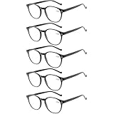 5 Pairs Reading Glasses - Standard Fit Spring Hinge Readers Glasses for Men and Women